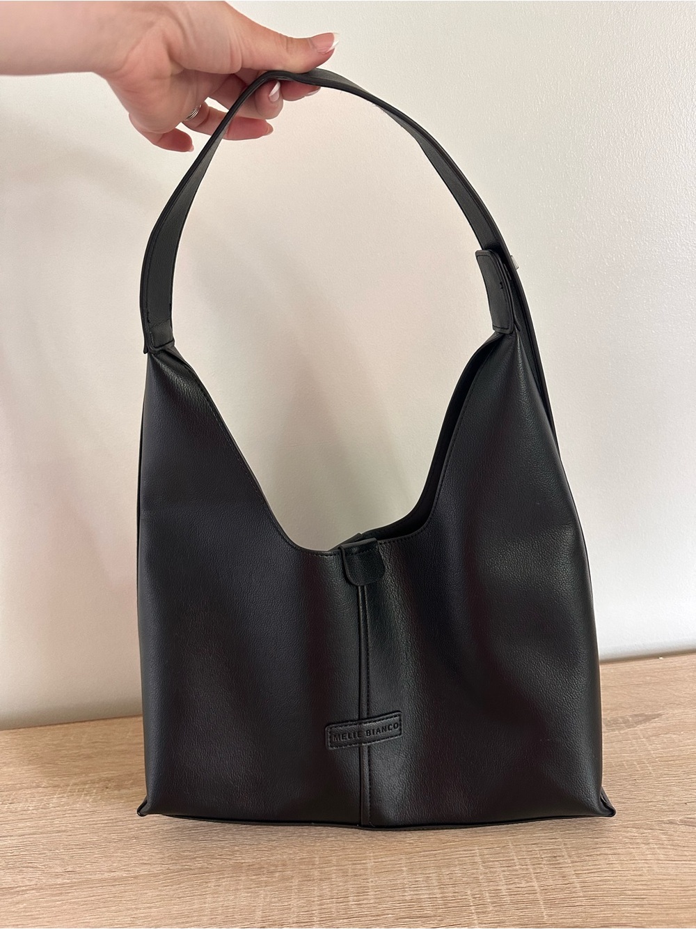 Anthropologie Black Leather-Style Shoulder Bag